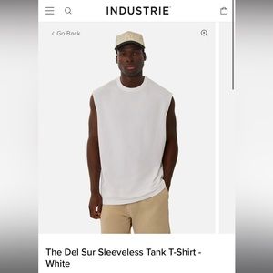 Industrie Men’s XL Sleeveless Tank T-Shirt White (Del Sur)